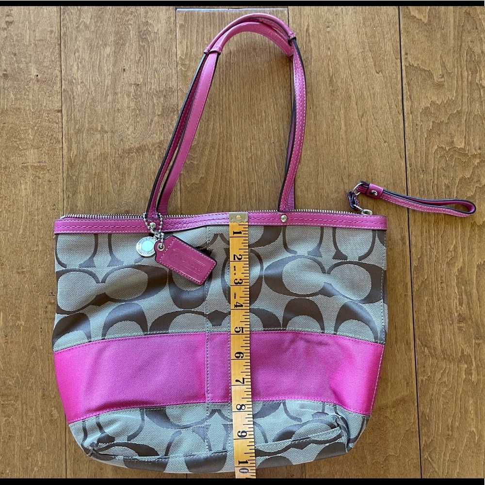 Coach Signature Stripe Tote - Picture 9 of 11
